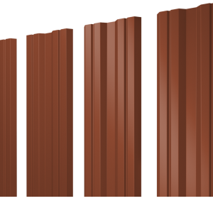 Штакетник Twin с прямым резом 0,45 Drap TX RAL 8004 терракота