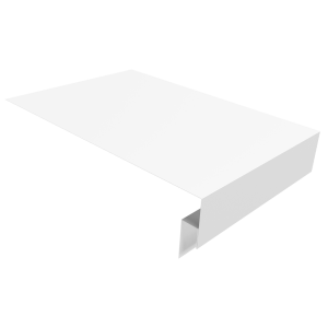 Планка околооконная сложная 250х50х18 (j-фаска) 0,5 Satin с пленкой RAL 9003 сигнальный белый (2м)