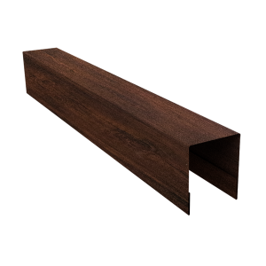 Планка боковая для забора из сайдинга (Квадро брус, Вертикаль) 0,45 Print-Double Premium Cherry Wood Dark F (3м)