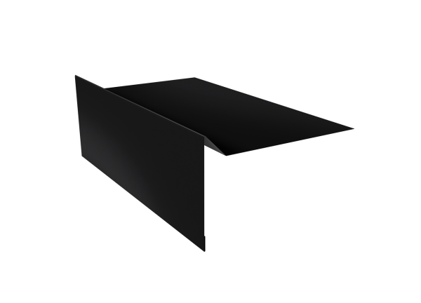 Планка ветровая для мягкой кровли простая 100х20х100 0,5 Satin с пленкой RAL 9005 черный (2м)