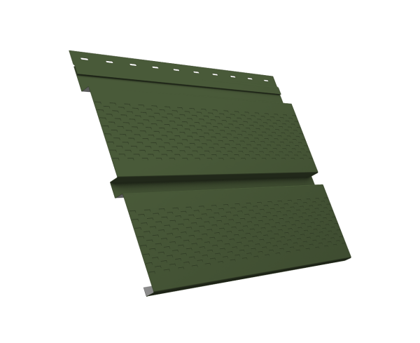 Софит металлический Квадро Брус с перфорацией 0,5 Satin Matt TX с пленкой RAL 6020 хромовая зелень