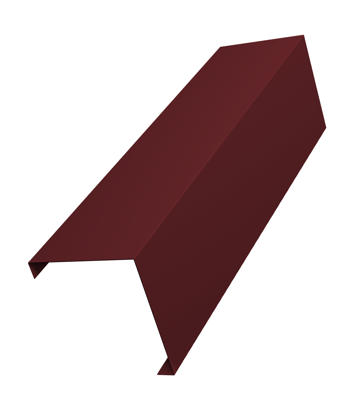 Декоративная накладка на столб универсальная угловая 60х60 для забора жалюзи 0,45 PE-Double RAL 3005 красное вино (2м)