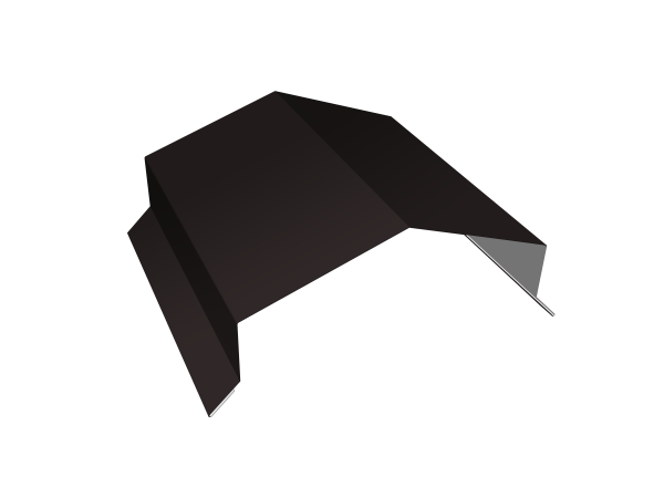 Парапетная крышка угольная 150мм 0,5 Satin с пленкой RAL 9005 черный (3м)