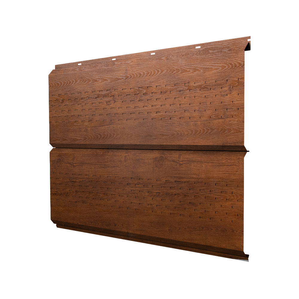 Софит ЭкоБрус new c перфорацией 0,45 Print Premium Golden Wood Fresh TwinColor