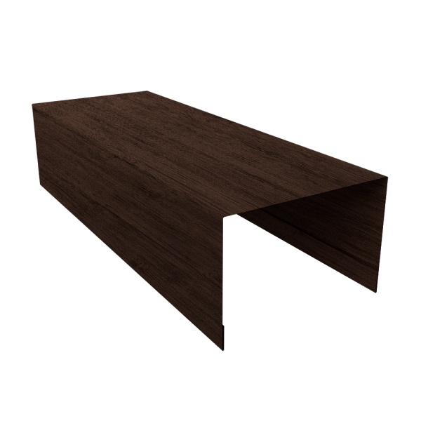 Крышка для забора из сайдинга (Квадро брус, Вертикаль) 0,45 Print-Double Premium Antique Wood (3м)