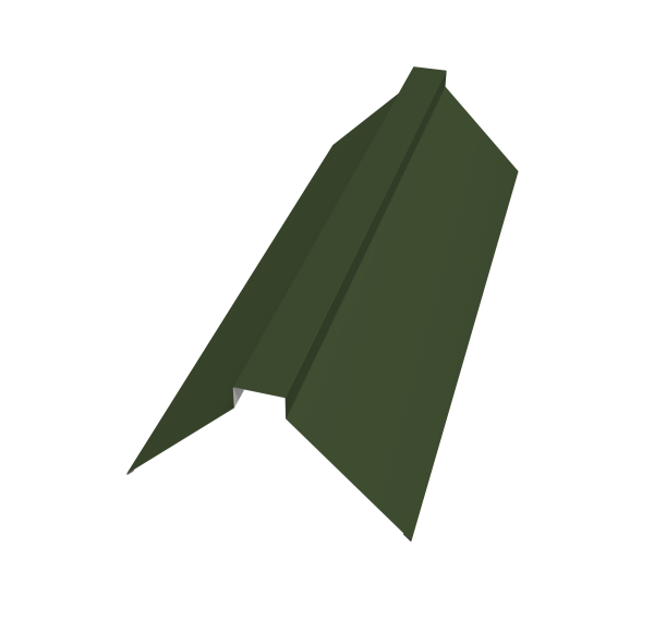 Планка конька плоского 175х50х175 0,5 Satin Matt TX RAL 6020 хромовая зелень (2м)