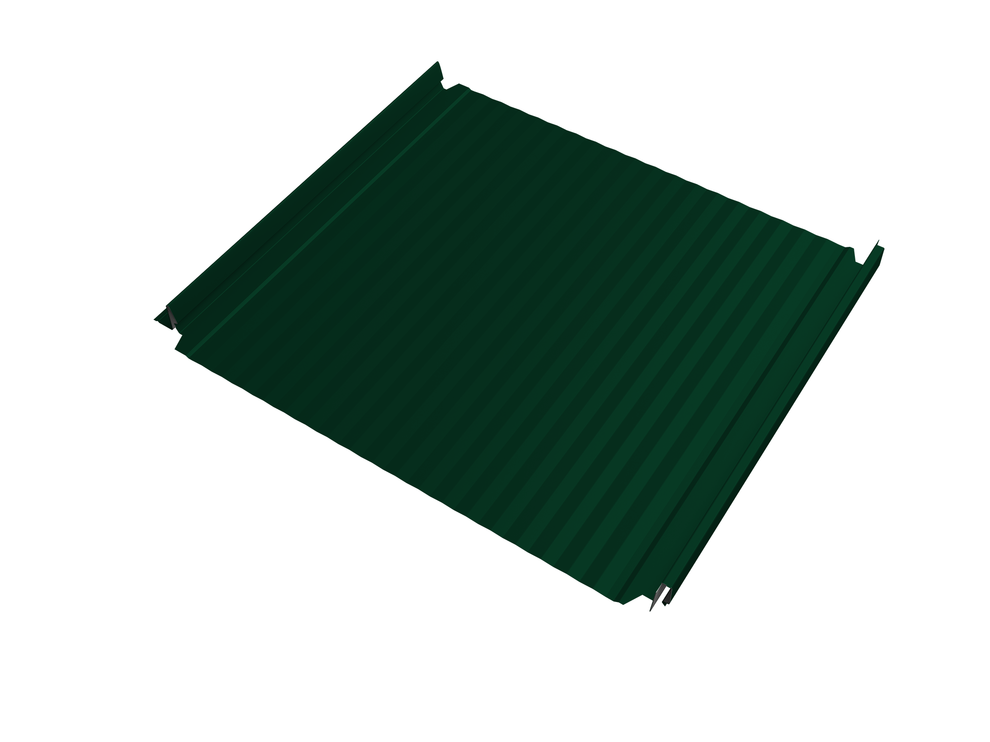 Кликфальц Double Pro Gofr Grand Line 0,45 PE с пленкой на замках RAL 6005 зеленый мох
