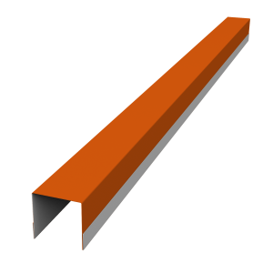 Планка вертикальная обратная для горизонтального монтажа штакетника 0,45 PE RAL 2004 оранжевый (2м)