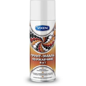 Грунт-эмаль по ржавчине VIXEN 4в1 сигнальный белый (RAL 9003) аэрозоль 520мл (VX-519003)