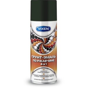 Грунт-эмаль по ржавчине VIXEN 4в1 зеленый мох (RAL 6005) аэрозоль 520мл (VX-516005)