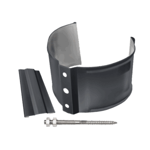 Хомут трубы металлический на камень GL ПВХ графит (RAL 7024)