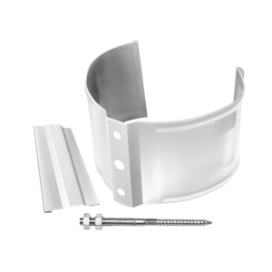 Хомут трубы металлический на камень Grand Line ПВХ белый (RAL 9003)