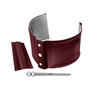 Хомут трубы металлический на камень Grand Line ПВХ бордо (RAL 3005)