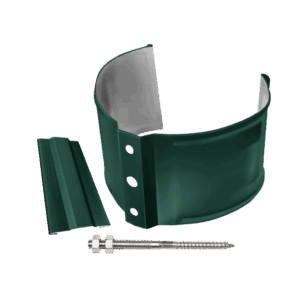 Хомут трубы металлический на камень Grand Line ПВХ зелёный (RAL 6005)