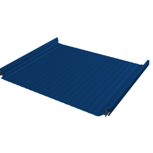 Кликфальц Pro Gofr Grand Line 0,5 Satin с пленкой на замках RAL 5005 сигнальный синий