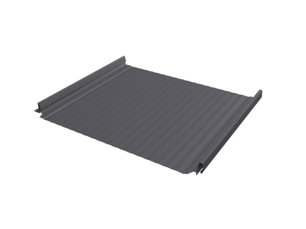 Кликфальц Pro Gofr Grand Line 0,5 Satin с пленкой на замках RAL 7004 сигнальный серый