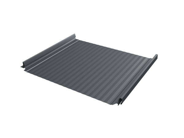 Кликфальц Pro Gofr Grand Line 0,5 Velur X с пленкой на замках RAL 7024 мокрый асфальт