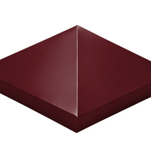 Колпак на столб 390х390мм 0,5 Satin с пленкой RAL 3005 красное вино