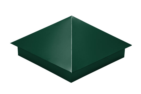 Колпак на столб 390х390мм 0,5 Satin с пленкой RAL 6005 зеленый мох