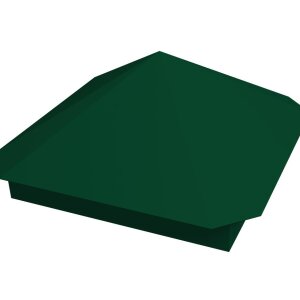 Колпак на столб Пирамида 390х390мм 0,5 Satin с пленкой RAL 6005 зеленый мох