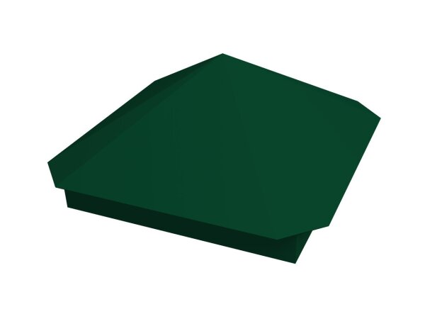 Колпак на столб Пирамида 390х390мм 0,5 Satin с пленкой RAL 6005 зеленый мох