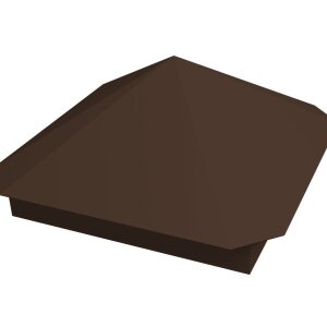 Колпак на столб Пирамида 390х390мм 0,5 Satin с пленкой RAL 8017 шоколад