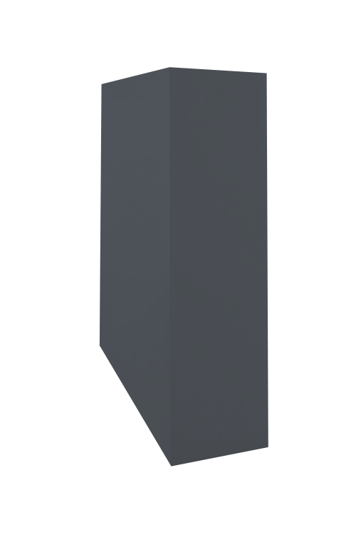 Кожух скатный д1670/ш430/в1-1930/в2-990 0,5 Satin Matt с пленкой RAL 7024 мокрый асфальт