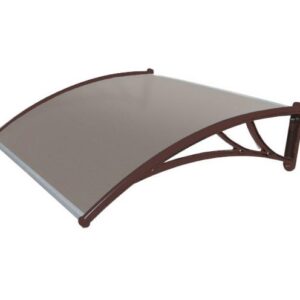 Козырек Krovent из поликарбоната 1200х930х280 бронзовый (коричневый кронштейн)