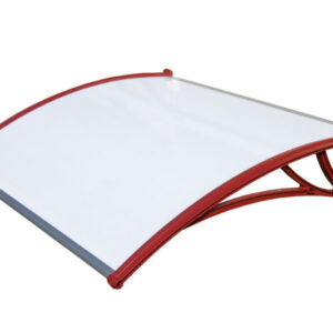 Козырек Krovent из поликарбоната 1200х930х280 молочный (красный кронштейн)