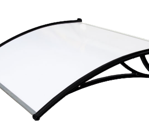 Козырек Krovent из поликарбоната 1200х930х280 молочный (черный кронштейн)