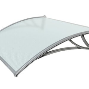 Козырек Krovent из поликарбоната 1200х930х280 серебристый (серебристый кронштейн)