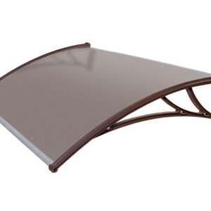 Козырек Krovent из поликарбоната 1500х930х280 бронзовый (коричневый кронштейн)