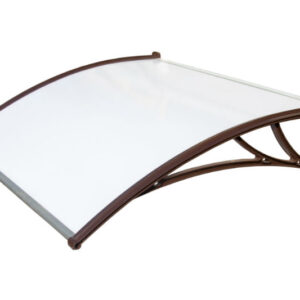 Козырек Krovent из поликарбоната 1500х930х280 молочный (коричневый кронштейн)