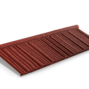 Лист композитной черепицы Metrotile WoodShake красный