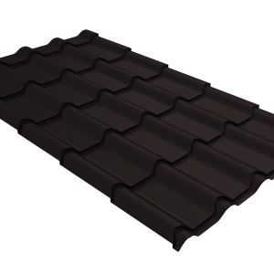 Металлочерепица "Камея" ("Kamea") v01 0,5 Satin Matt RAL 9005 черный