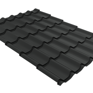 Металлочерепица Классик ("Classic") v01 0,5 PurLite M RAL 7016 антрацитово-серый