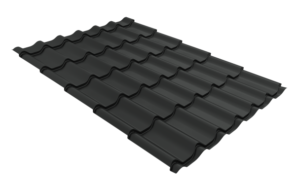 Металлочерепица Классик ("Classic") v01 0,5 PurLite M RAL 7016 антрацитово-серый