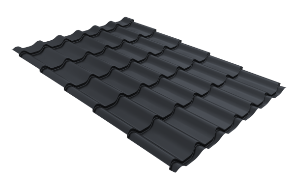 Металлочерепица Классик ("Classic") v01 0,5 PurLite M RAL 7024 мокрый асфальт