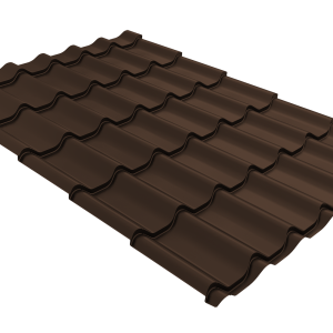 Металлочерепица Классик ("Classic") v01 0,5 PurLite M RAL 8017 шоколад
