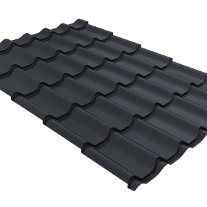 Металлочерепица Классик ("Classic") v01 0,5 PurPro Matt 275 RAL 7024 мокрый асфальт