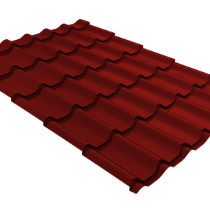 Металлочерепица Классик ("Classic") v01 0,5 Satin RAL 3011 коричнево-красный