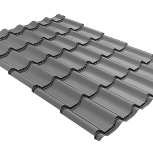 Металлочерепица Классик ("Classic") v01 0,5 Satin RAL 9006 бело-алюминиевый