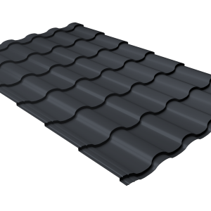 Металлочерепица "Кредо" ("Kredo") v01 0,5 Atlas X RAL 7024 мокрый асфальт