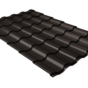 Металлочерепица "Кредо" ("Kredo") v01 0,5 Atlas X RR 32 темно-коричневый