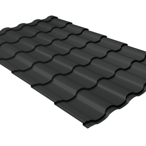 Металлочерепица "Кредо" ("Kredo") v01 0,5 Drap RAL 7016 антрацитово-серый