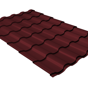 Металлочерепица "Кредо" ("Kredo") v01 0,5 Satin Matt RAL 3005 красное вино