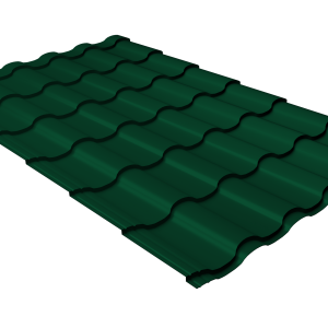 Металлочерепица "Кредо" ("Kredo") v01 0,5 Satin Matt RAL 6005 зеленый мох