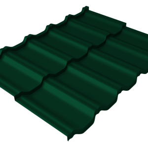 Металлочерепица "Квинта Уно" ("Kvinta Uno") 0,5 Satin RAL 6005 зеленый мох
