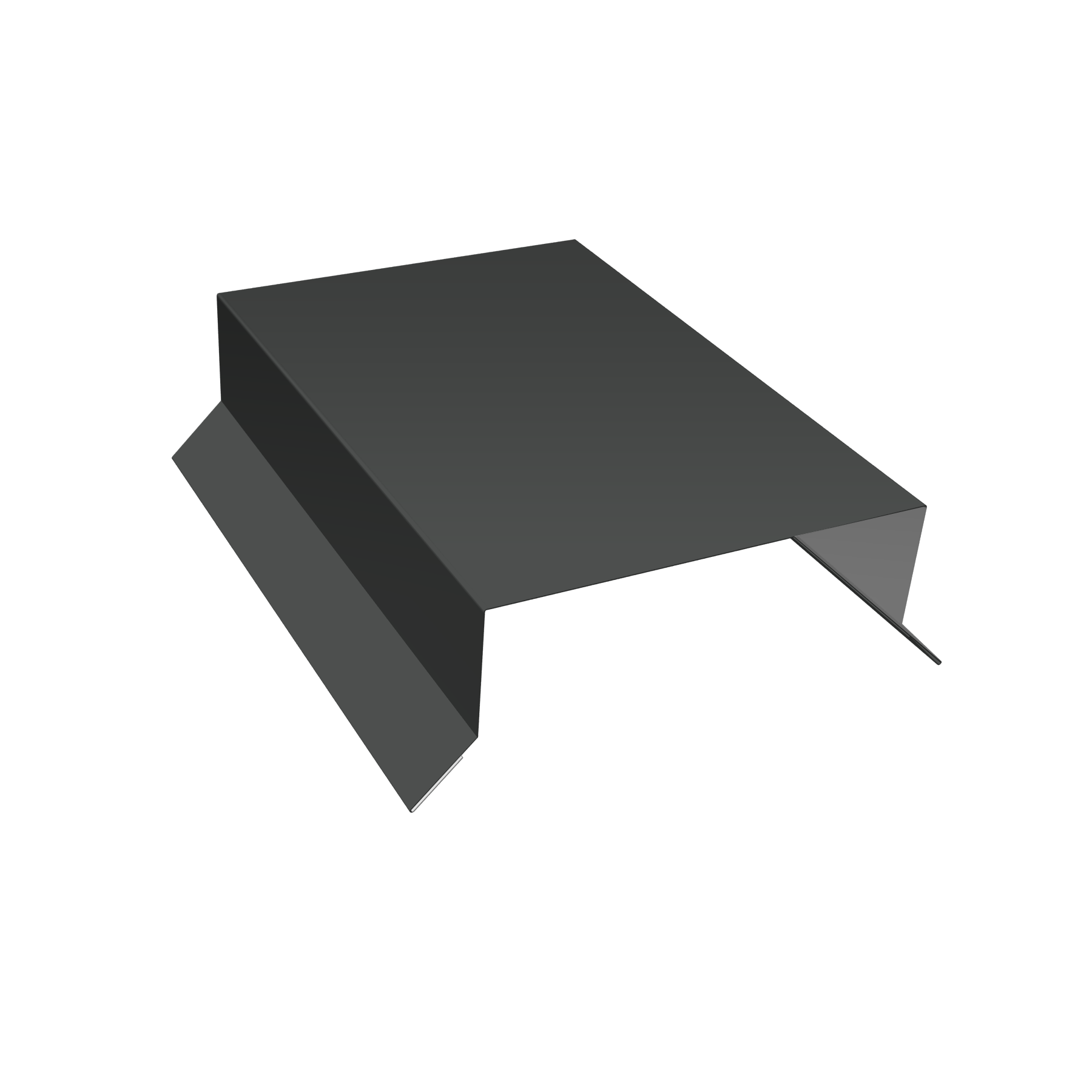 Парапетная крышка прямая 100мм 0,5 Rooftop Бархат RAL 7016 антрацитово-серый (2м)