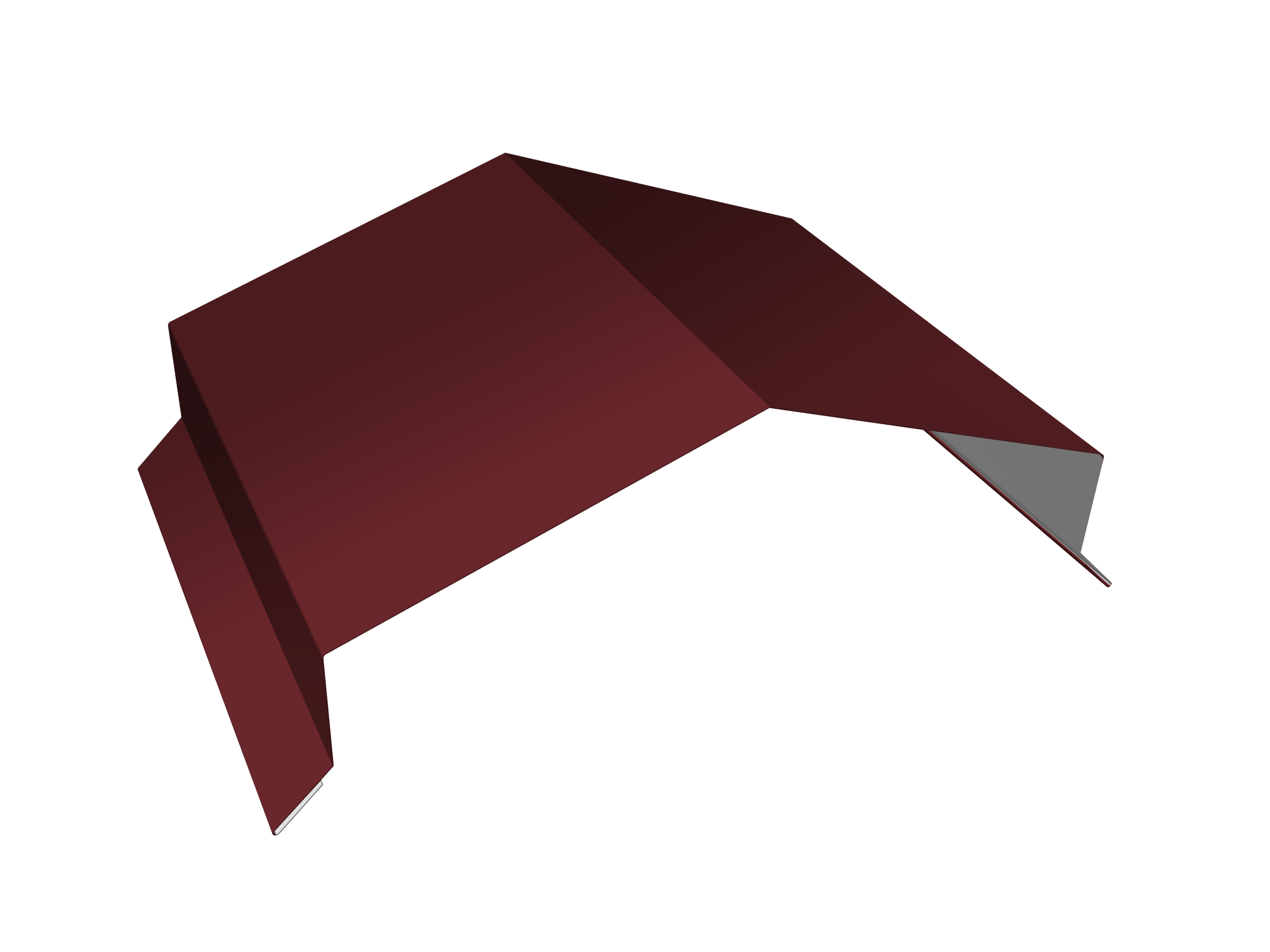 Парапетная крышка угольная 200мм 0,45 Drap TX RAL 3005 красное вино (2м)